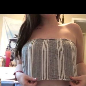 hollister bandeau crop top .